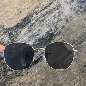 Quay Australia Silver Frame Sunglasses with Black Lenses